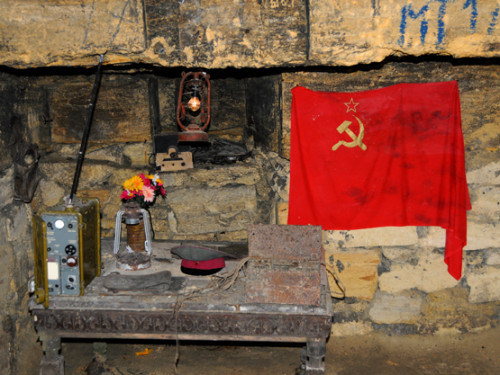 Ukraine Odessa Catacombs Soviet Flag