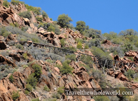 Historic mine cart tracks on Cleopatra Hill near Jerome, Arizona