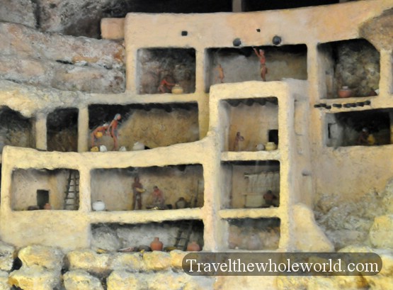 Reconstruction showing the interior of Montezuma Castle cliff dwelling