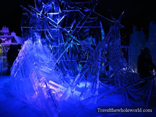 Belgium Bruge Ice Sculpture Festival Ship