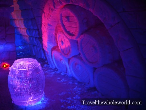 Ice Hotel Barrels Sculptures