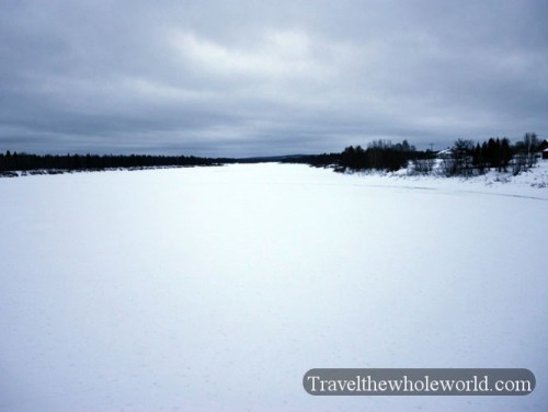 Finland Lapland Frozen Arctic River Winter 