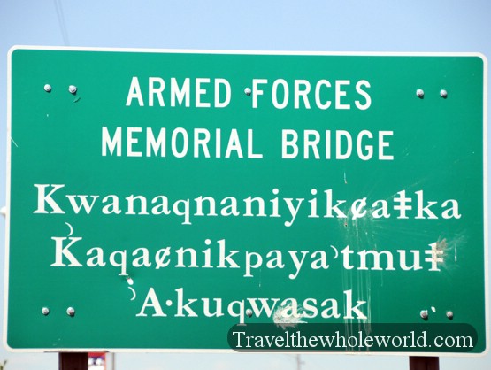 Native Language Road Sign Bilingual road sign in Montana