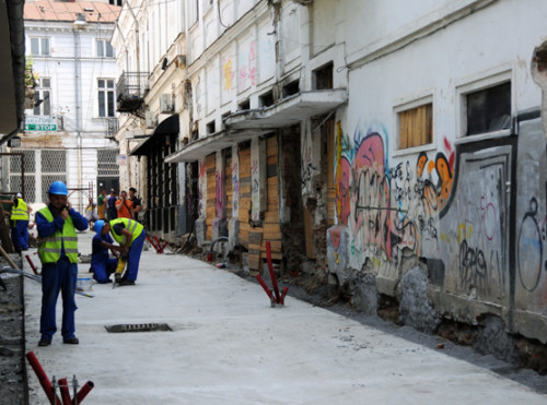 Romania Bucharest Old Town Construction