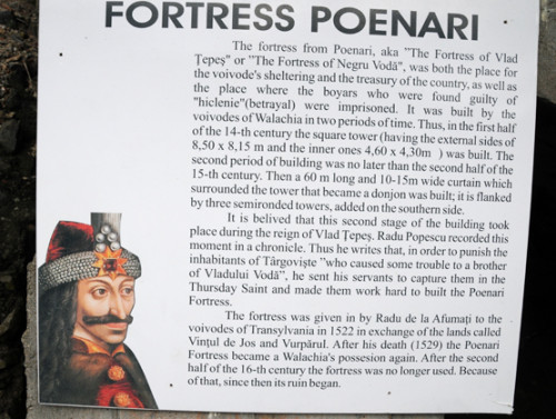 Romania Poenari Dracula Sign