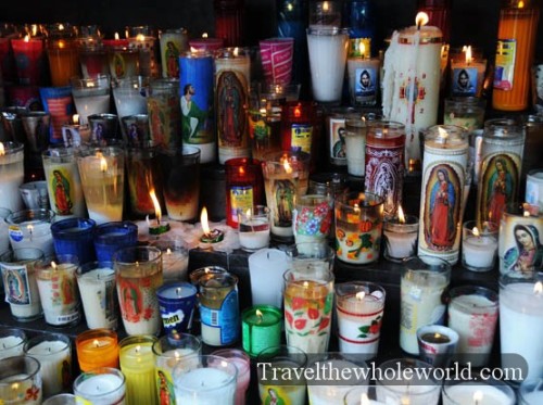 Mexico City Basilica Guadalupe Candels