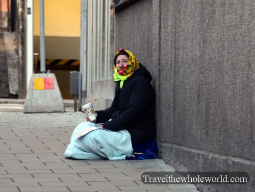 Sweden Stockholm Homeless Woman