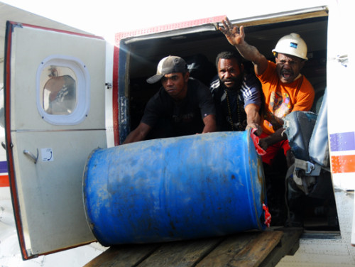West Papua Sugapa Airport Unload