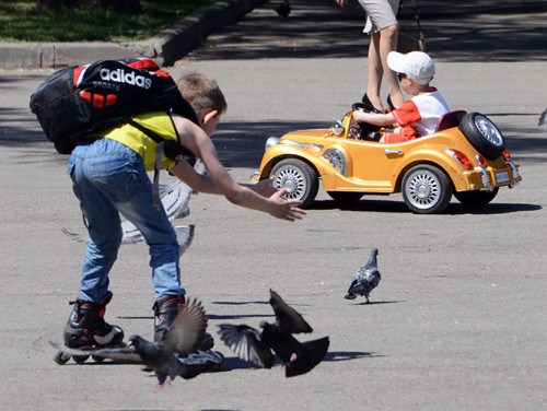 Kazakhstan Almaty Panfilov Park Kids