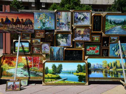 Kazakhstan Almaty Zhibek Zholy Paintings