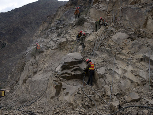Tajikistan Highway Chinese Workers