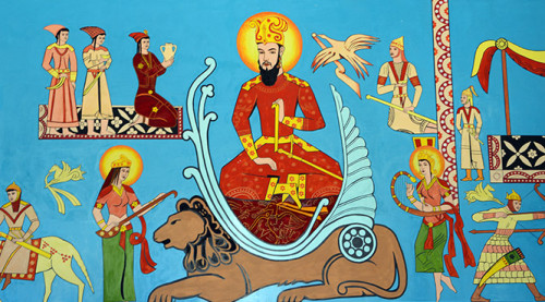 Tajikistan Panjakent Museum Mural