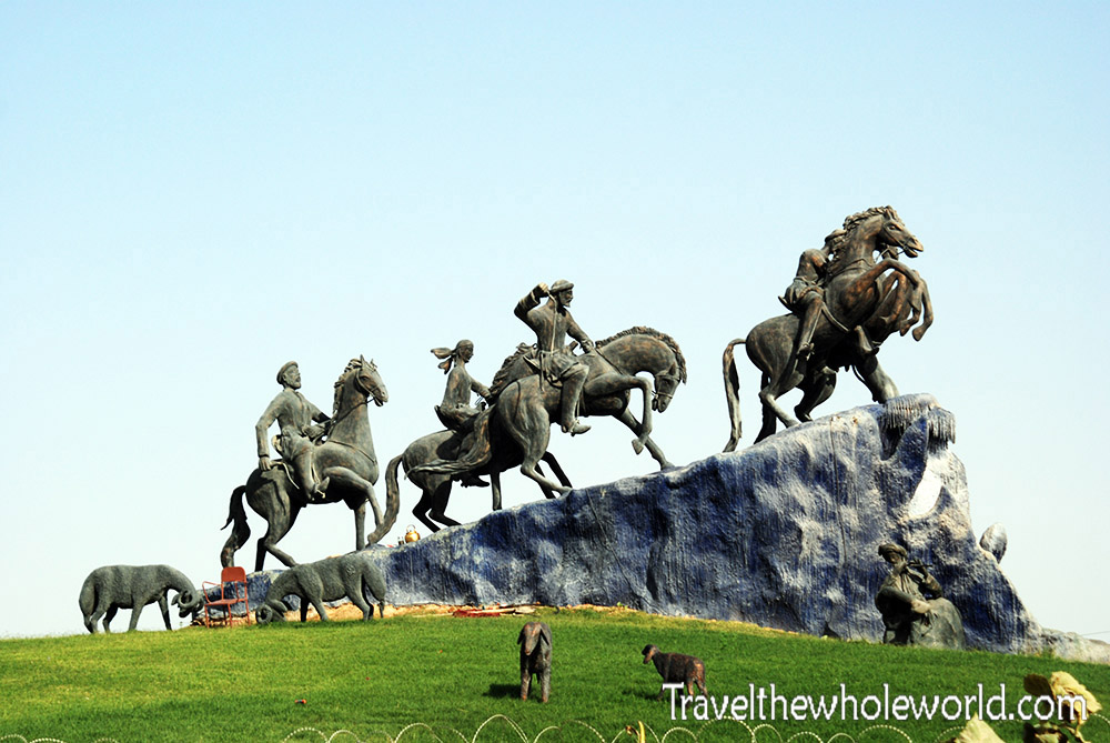 Afghanistan Mazar Sharif Horse Statue Buzkashi Monument
