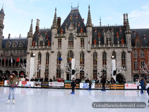 Bruge Grote Markt Skating Provinciaal Hof Provincial Palace