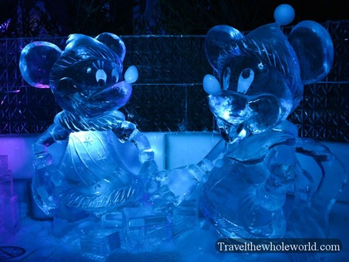 Belgium Bruge Ice Sculpture Festival Mickey Minnie Mouse