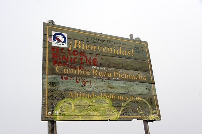 Ecuador Rucu Pichincha Summit Sign