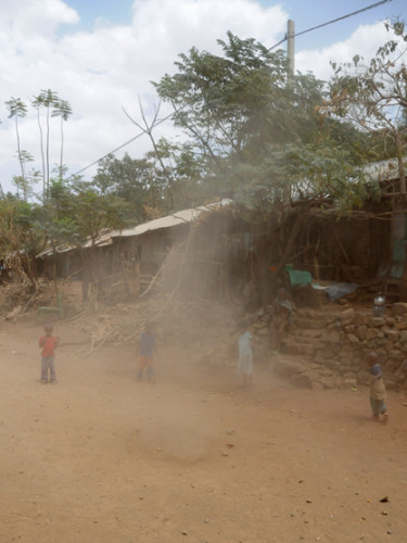 Ethiopia Town Dust Tornado