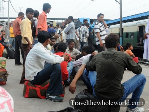 India New Delhi Train Station People