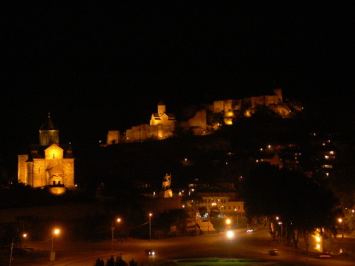 Georgia Tbilisi Fortress Night
