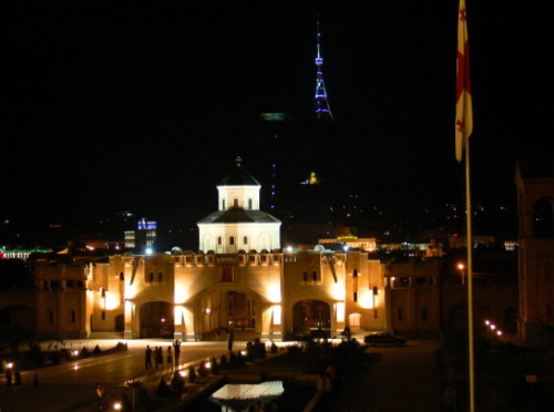 Georgia Tbilisi Sameba Cathedral Courtyard