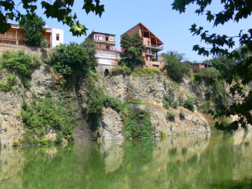 Georgia  Tbilisi River Houses