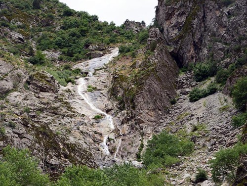 Tajikistan Highway Waterfall