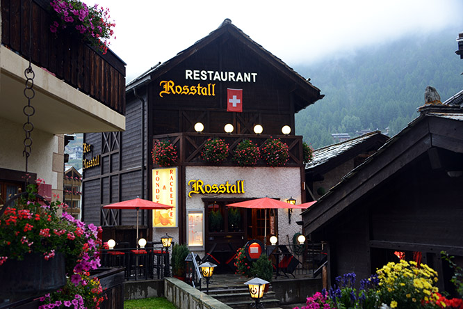 Switzerland Alps Zermatt Restaurant