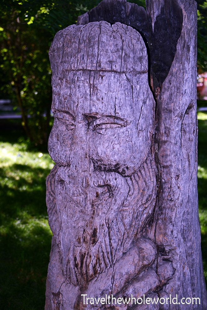 Tajikistan Dushanbe Gardens Tree Carving