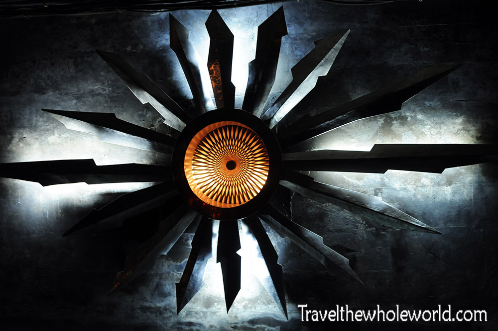 Premium Photo  Decorative fountain in form of pouring wine at the entrance  of milestii mici wine cellars in moldova