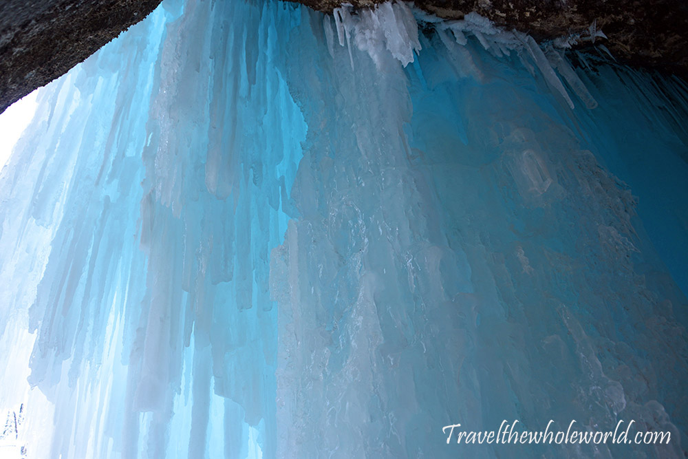 Frozen waterfall at Haffner Creek in Banff