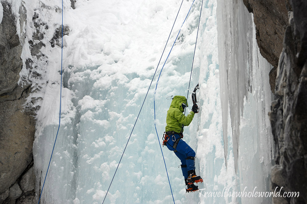 Ice climbing in Banff Canada