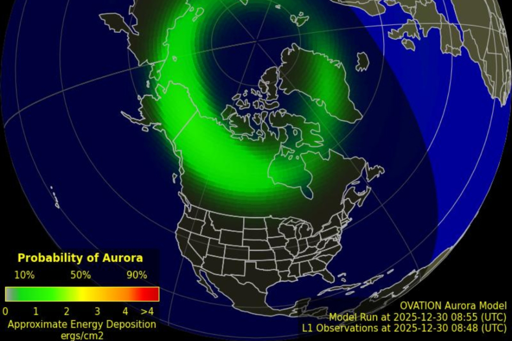 Aurora forecast during a winter trip to Fairbanks, Alaska