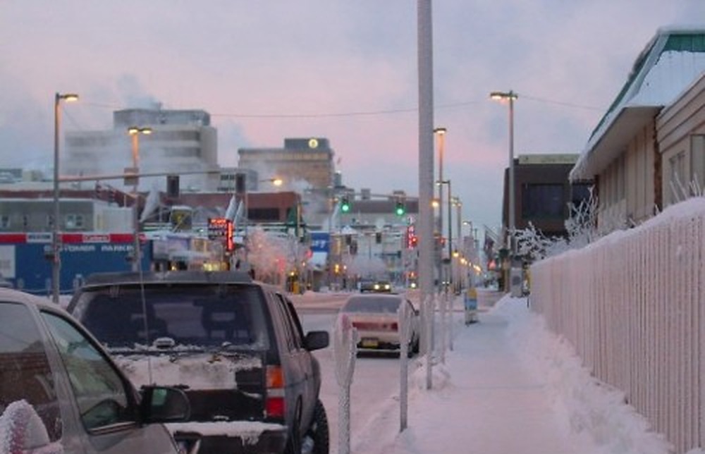 Downtown Anchorage during winter