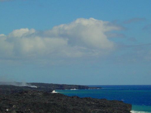 Hawaii Big Island Lava Flow Into Ocean
