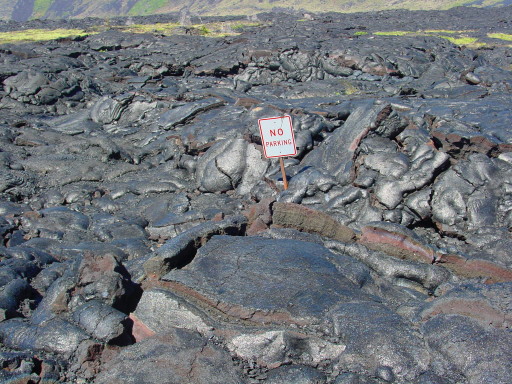 Hawaii Big Island Lava Parking Sign