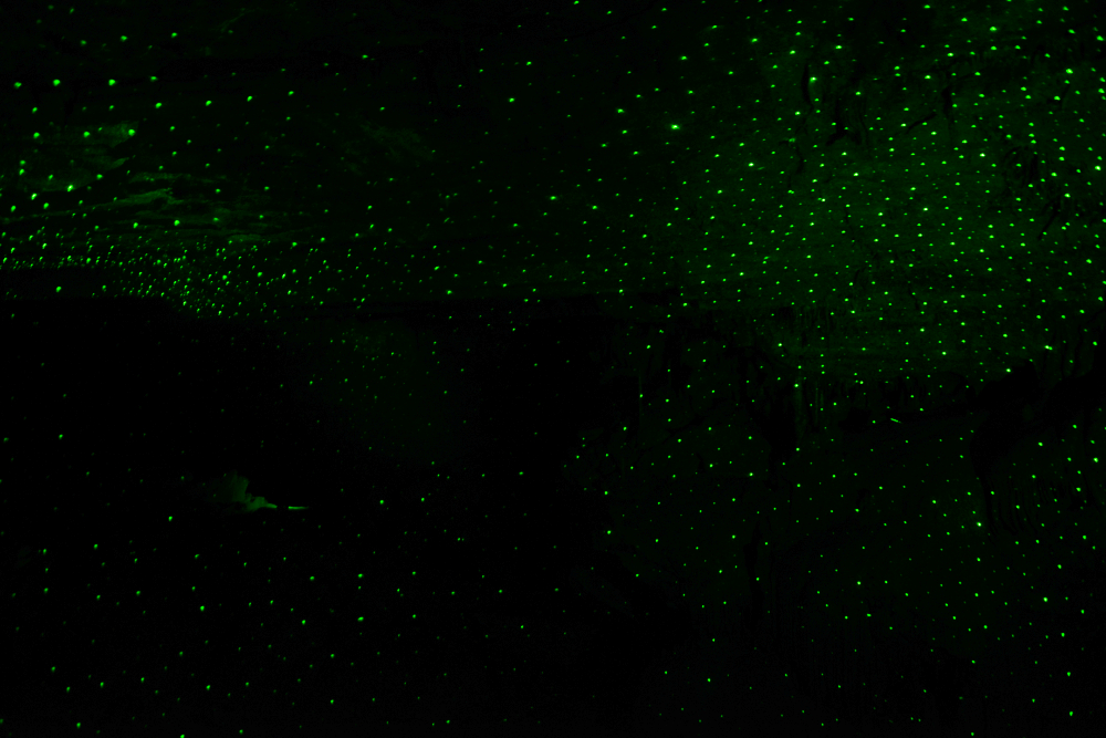 Lights inside Cathedral Caverns