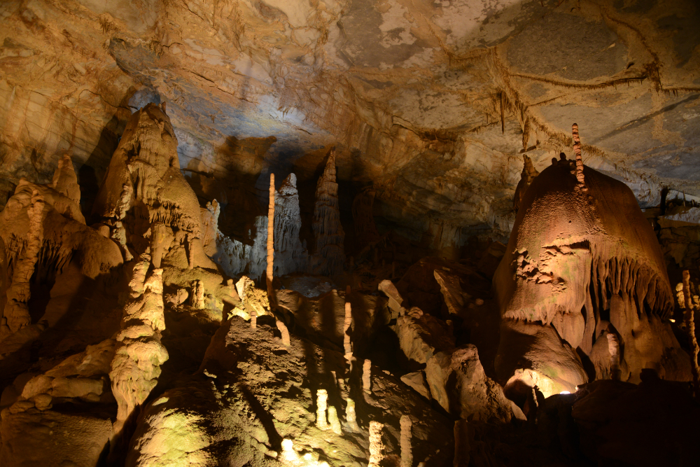 Tall stalagmite in Cathedral Caverns