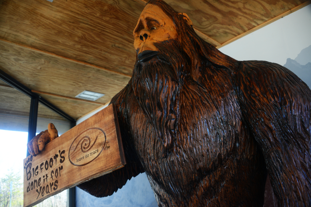 Bigfoot leave no trace sign on Cheaha Mountain