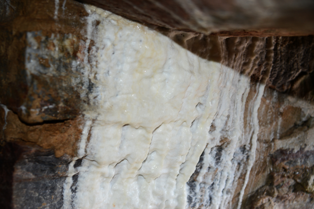Mineral buildup inside the Cheaha Mountain observation tower