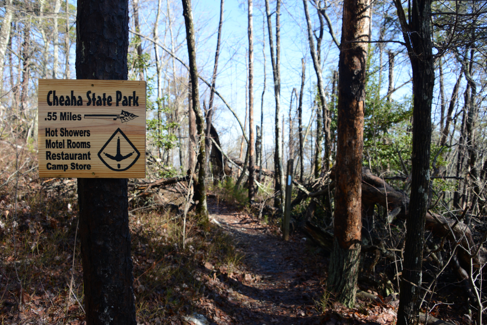 Cheaha Mountain trail sign