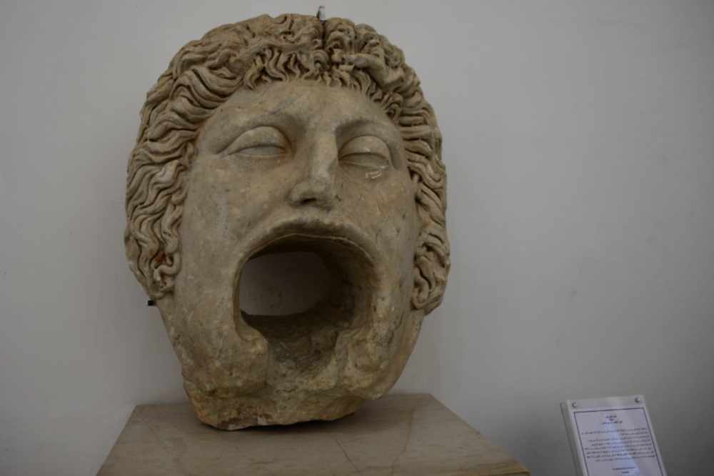 Ancient Gorgon statue displayed in an Algiers museum