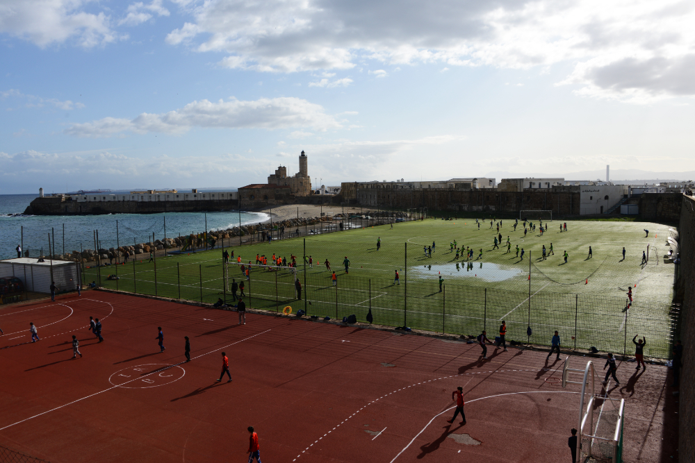 Soccer field beside the Mediterranean in Algiers