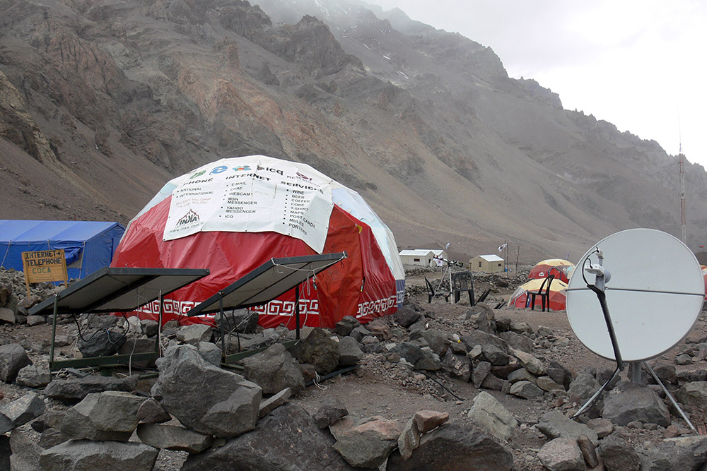 Internet service at Aconcagua Base Camp