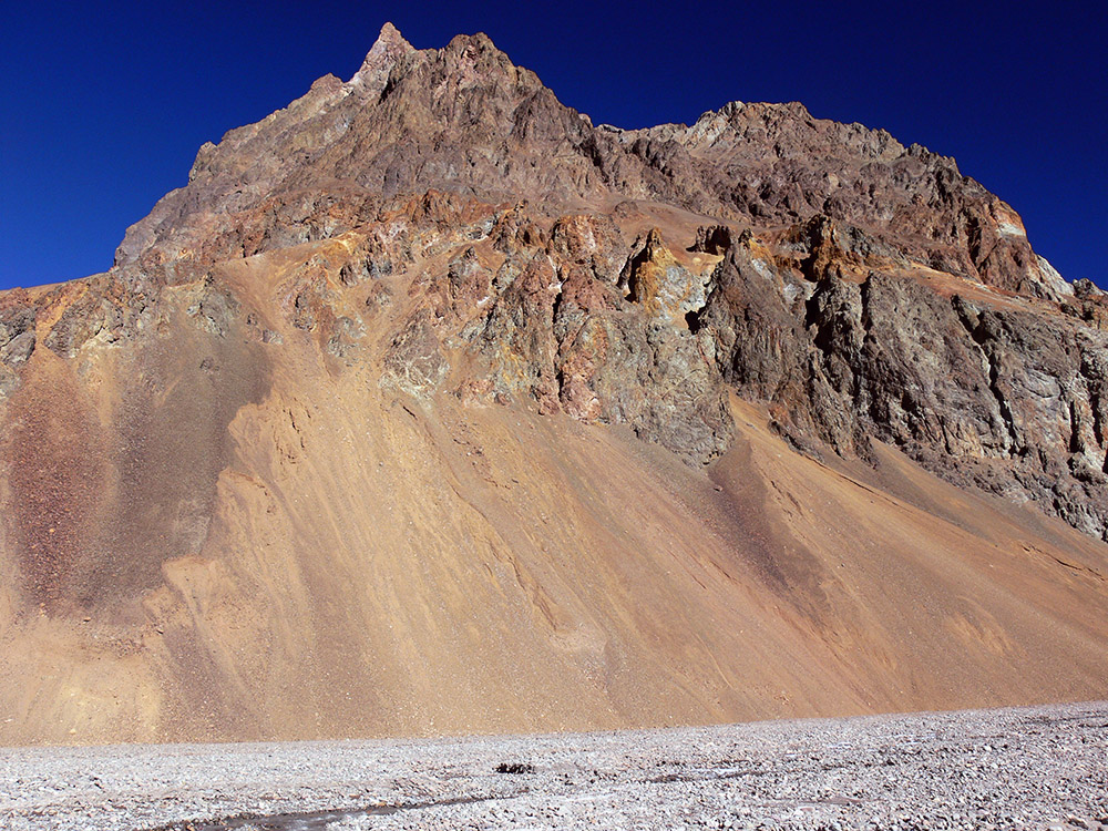El Dedo along the route to Aconcagua Base Camp