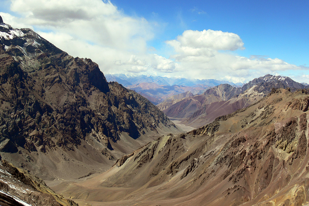 Looking across the Horcones Valley from Aconcagua