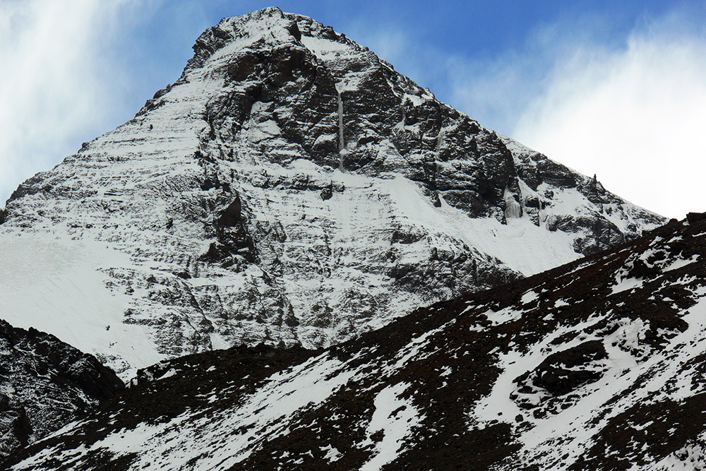 High mountain surrounding Aconcagua Base Camp