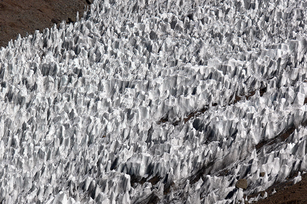 Field of penitentes ice formations near Aconcagua