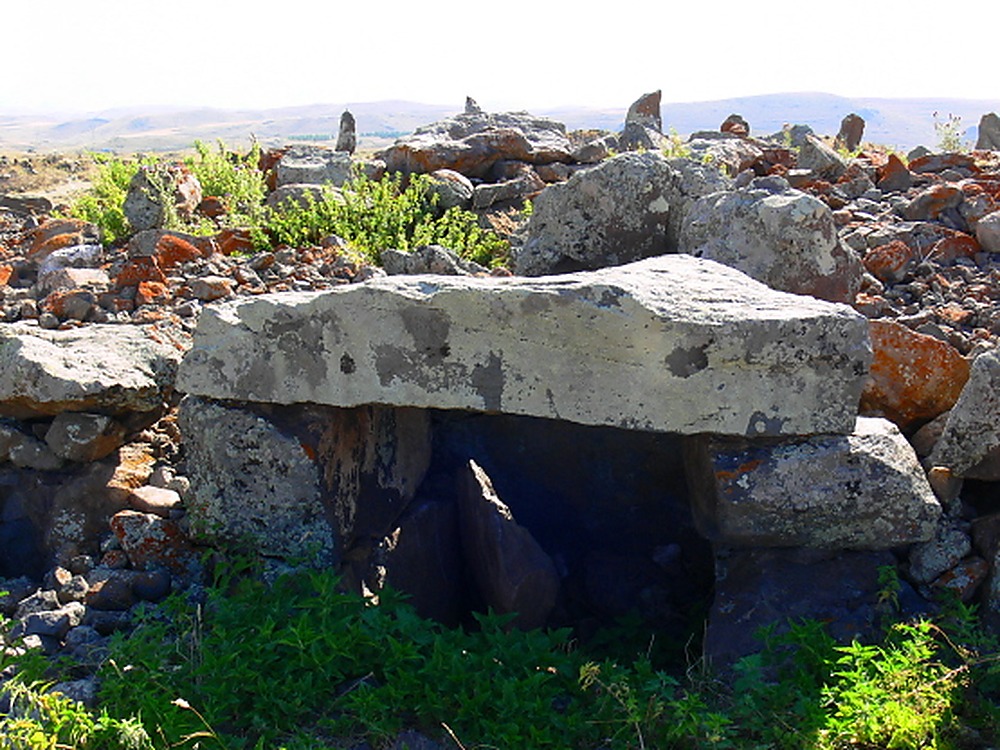 Ancient stones at Karahunj archaeological site in southern Armenia