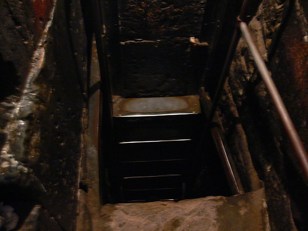 Ladder descending into the underground pit at Khor Virap in Armenia