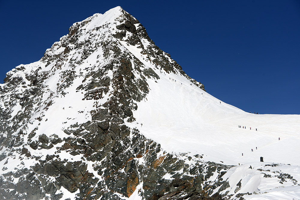 Final snowy approach toward the summit slopes of Grossglockner